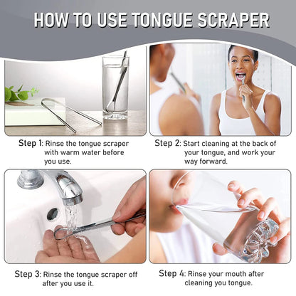 Premium 1Pcs/3Pcs Metal Tongue Scraper Cleaner for Adults & Kids, Portable Stainless Steel Tongue Scrapers Brushes for Removing