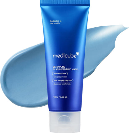 Zero Pore Blackhead Mud Facial Mask - Skin Cooling & Pore Tightening - 3 Minute Quick Dry Formula with AHA, BHA, PHA, and Pore-Purifying Clay - Korean Mud Mask 100G