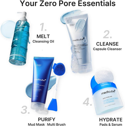 Zero Pore Blackhead Mud Facial Mask - Skin Cooling & Pore Tightening - 3 Minute Quick Dry Formula with AHA, BHA, PHA, and Pore-Purifying Clay - Korean Mud Mask 100G