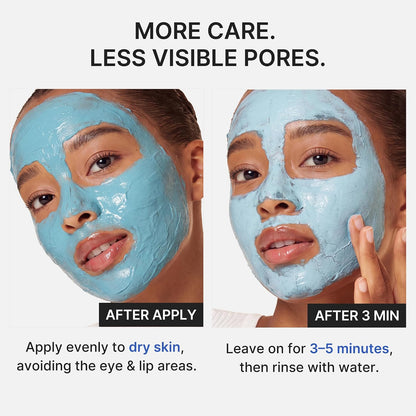 Zero Pore Blackhead Mud Facial Mask - Skin Cooling & Pore Tightening - 3 Minute Quick Dry Formula with AHA, BHA, PHA, and Pore-Purifying Clay - Korean Mud Mask 100G