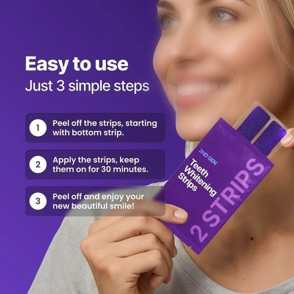 Purple Teeth Whitening Strips and Mouthwash Kit