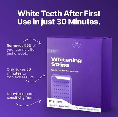 Purple Teeth Whitening Strips and Mouthwash Kit