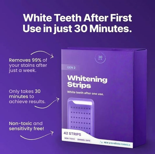 Purple Teeth Whitening Strips and Mouthwash Kit