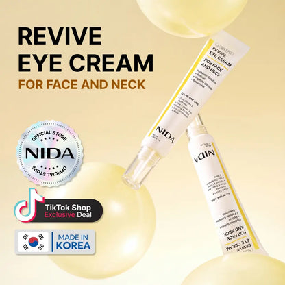 NIDA Revive Eye Cream for Face and Neck (40Ml) / Probiotic Solution, Retinal, Peptide / Wrinkles, Fine Lines, Aging Skin