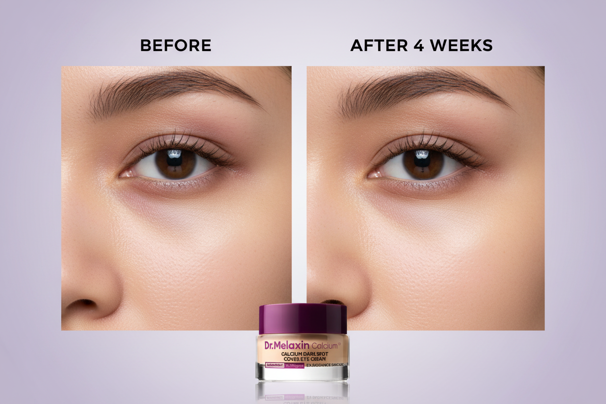 Before and after - dark circles to bright lifted under-eyes
