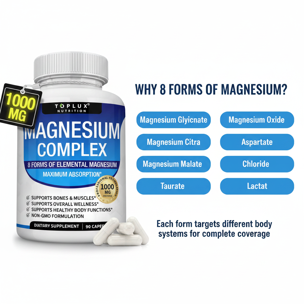 8 forms of magnesium explainer infographic