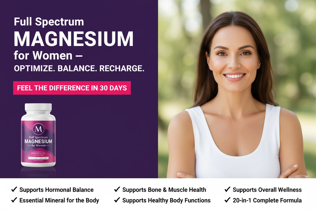 Lifestyle marketing - Optimize Balance Recharge with real woman and 6 key benefits