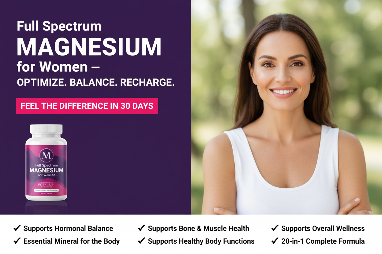 Lifestyle marketing - Optimize Balance Recharge with real woman and 6 key benefits